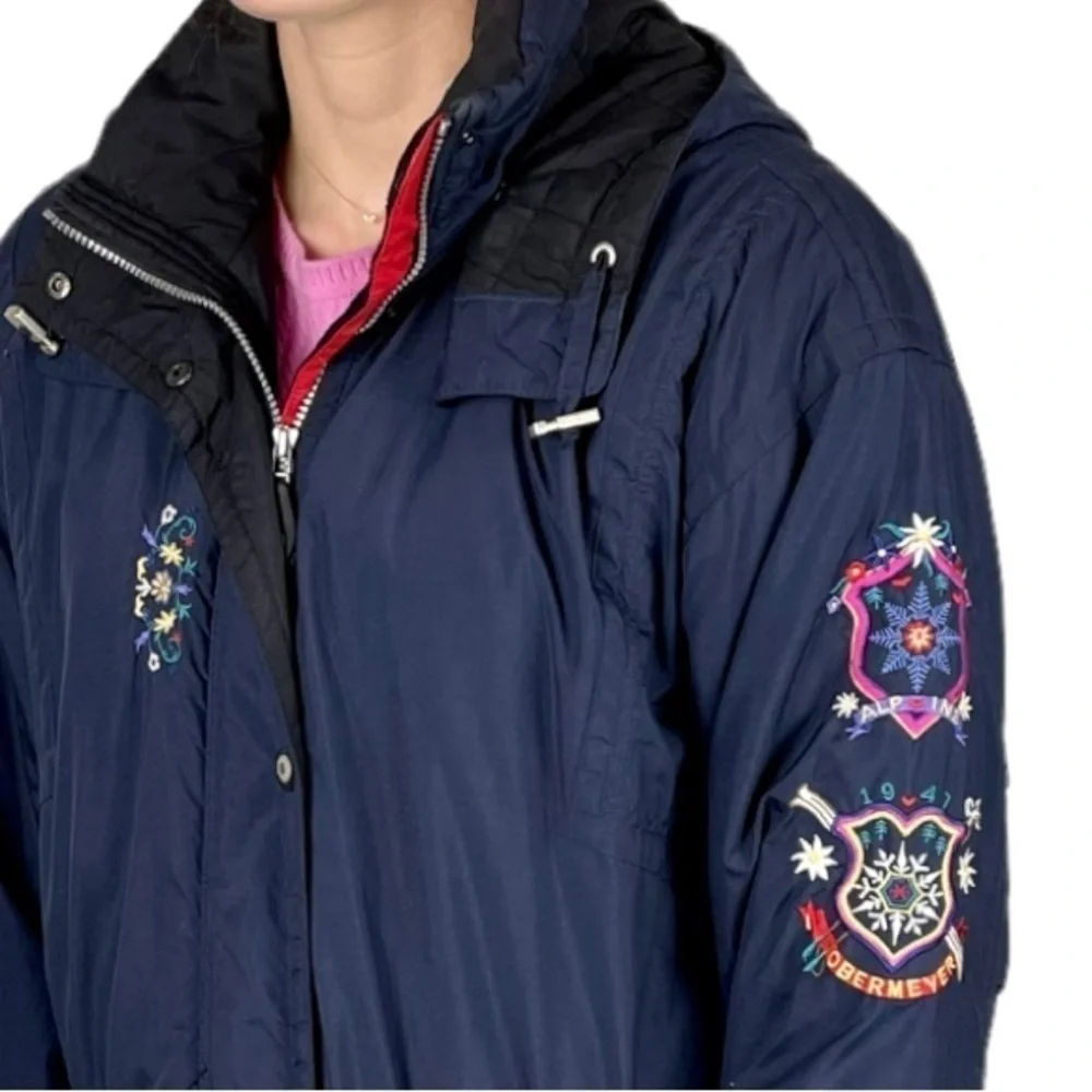 OBERMEYER AUSTIN EMBROIDERED FLORAL SNOWFLAKE WINTER SNOW SKI JACKET